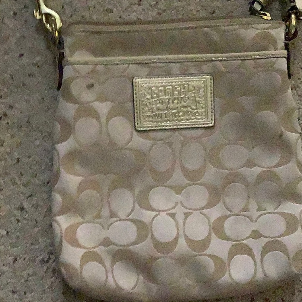 Poppy Gold coach bag